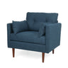Enchantica Upholstered Fabric Club Chair with Button Tufting and 2 Accent Pillows