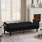 Velvet Futon Couch Convertible Folding Sofa Bed