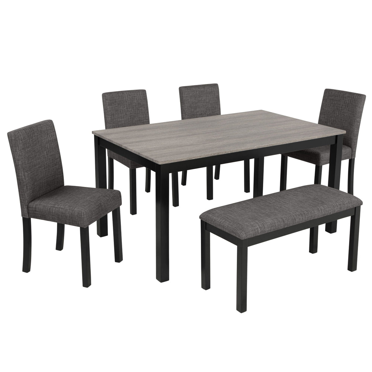 Modern Dining Table Set With Upholstered Chairs For Dining Room