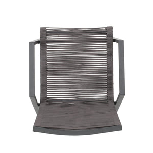 Outdoor Modern Aluminum Dining Chair Set With Rope Sea (Set of 2)
