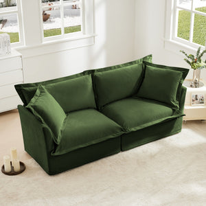 Modern Slipcovered 2-Seat Sofa