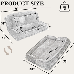 Double Human Dog Bed Loveseat - Extra Large Floor Couch