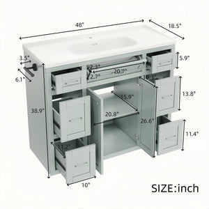 48" Mint Green Bathroom Vanity