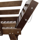 Outdoor adjustable patio wooden daybed sofa chaise lounge with cushions for small places, brown finish+gray cushion