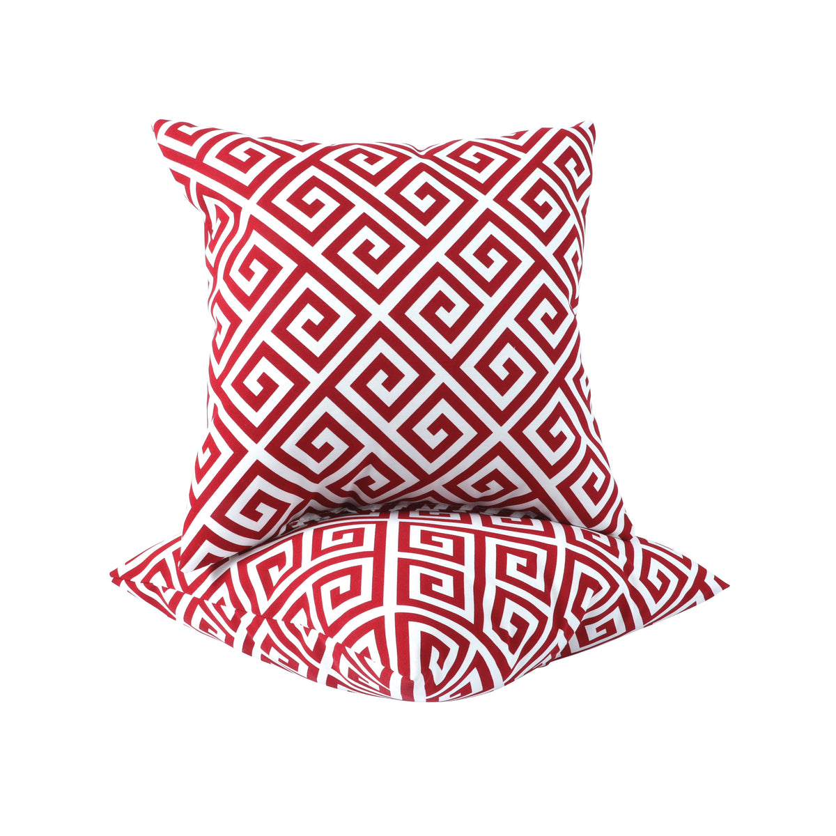 4 Pack Outdoor Pillow Covers - Red Greek Key