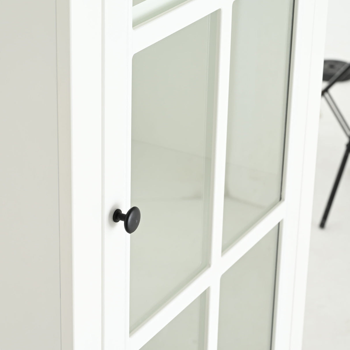 Retro Style Hutch Cabinet With Glass Door, China Cabinet For Home