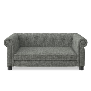 Modern Linen Fabric Light Grey Elevated Pet Bed