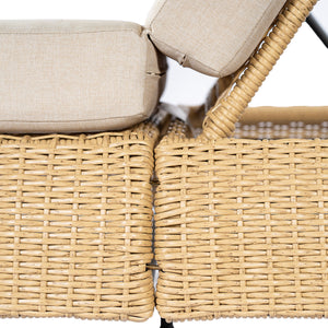 Adjustable Outdoor Wicker Chaise Lounge Chairs Set of 2