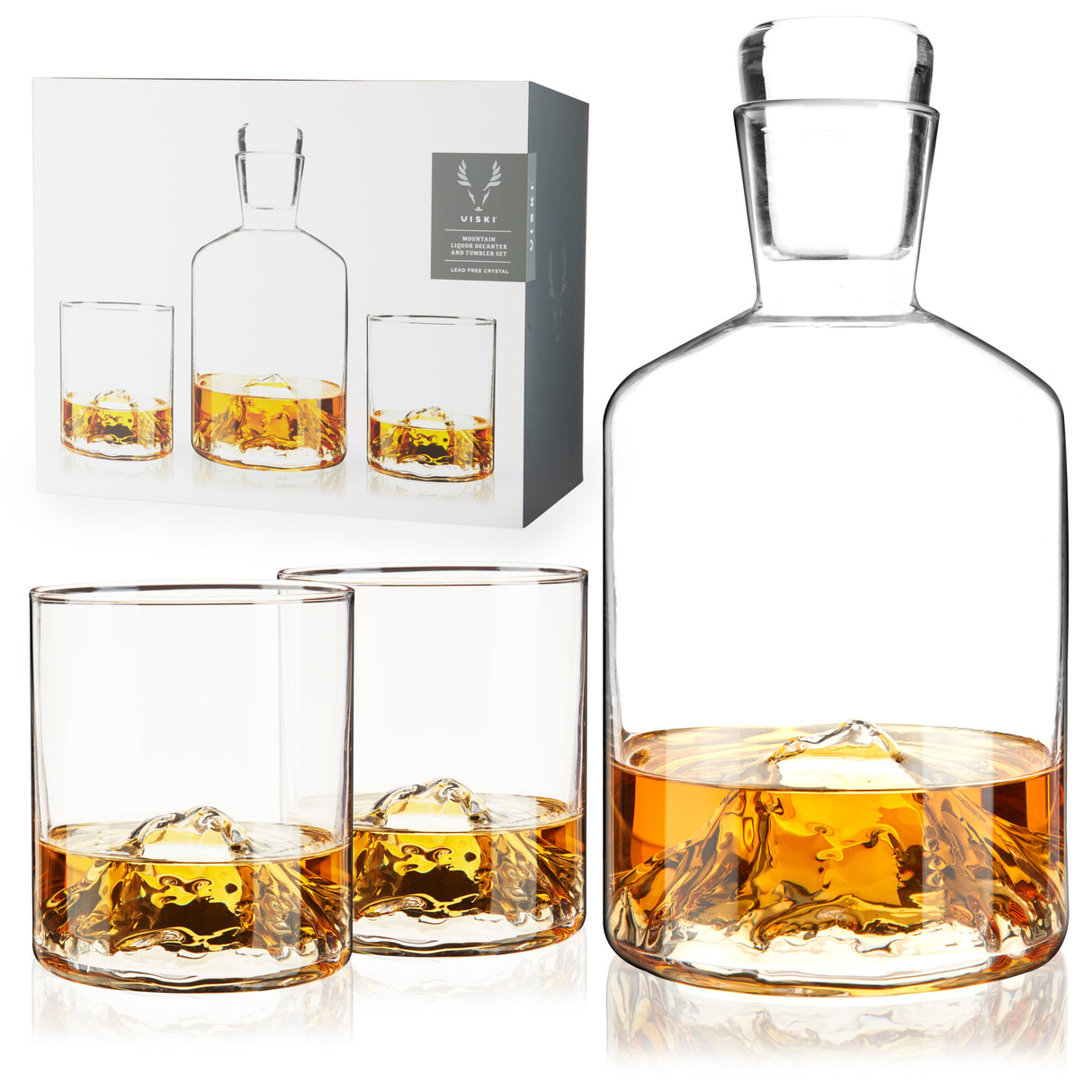 3-Piece-Mountain-Crystal-Decanter-and-Tumbler-Set-Viski®-Decanters