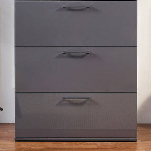 Glossy 4 Drawer Jumbo Chest with Extra Deep Storage - Dark Gray or White