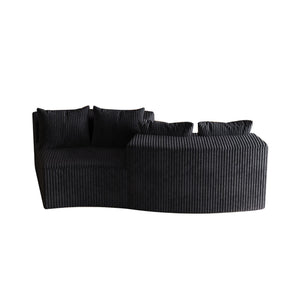 Curved Sectional Sofa With 4 Pillows, Modular Semi Circular Design