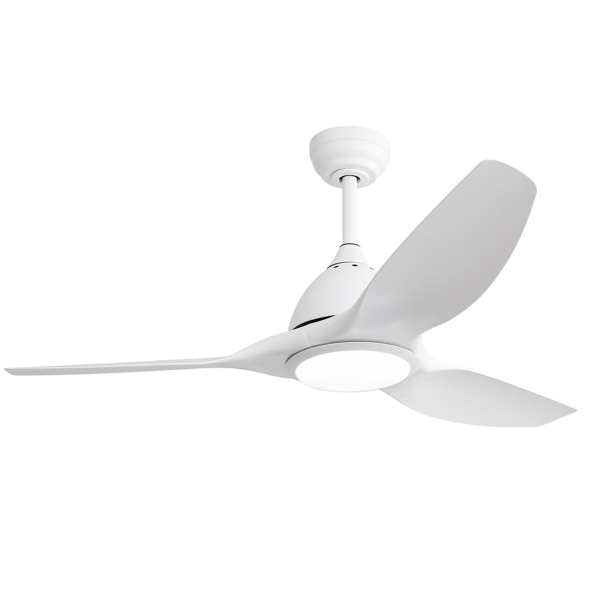 Bredoom 52" Ceiling Fan with Remote Control and LED Light - White or Light Brown