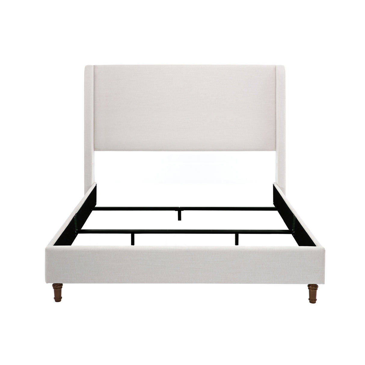 Hayden upholstered wingback bed, 54" headboard, queen, ivory canvas