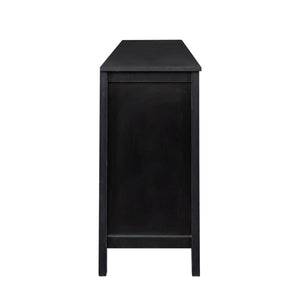 Cabinet With 4 Doors and 4 Open Shelves Freestanding Sideboard