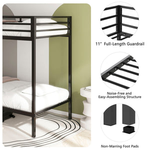 Adam - Twin Over Twin Bunk Bed - Black