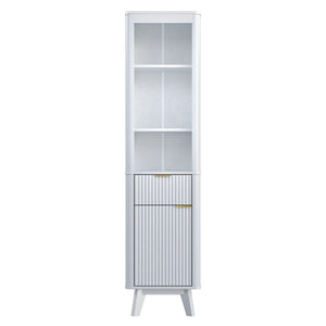 Tall Bathroom Storage Cabinet With Adjustable Shelves And 1 Drawer & Door