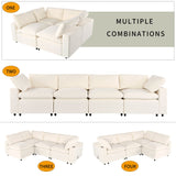 U-style Upholstered Modular Sofa With Storage Space and USB Charge Ports