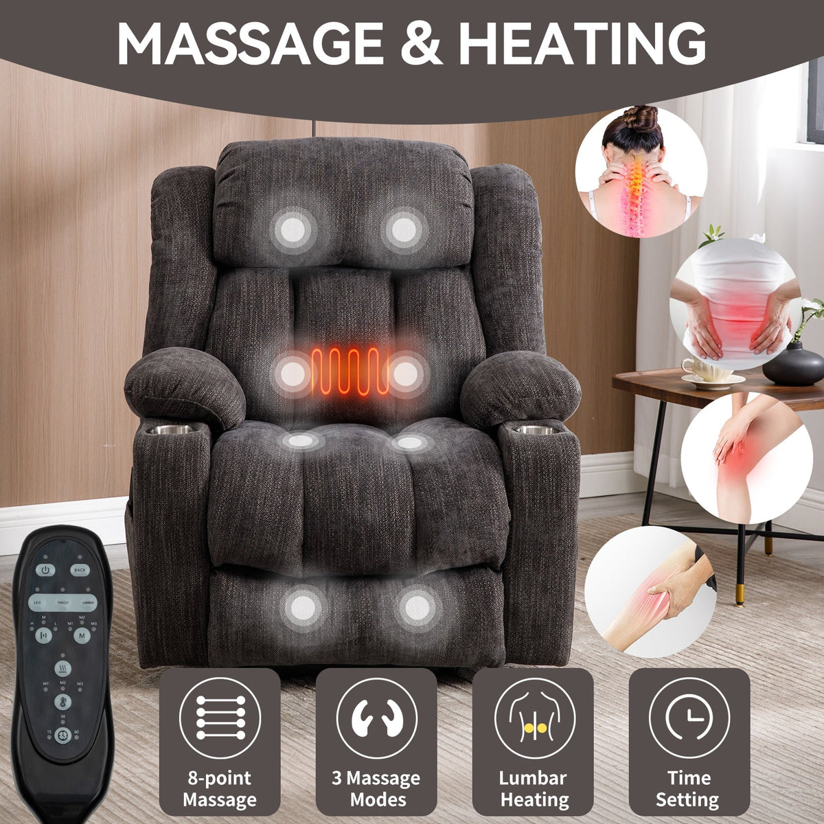Chenille Power Lift Recliner Chair
