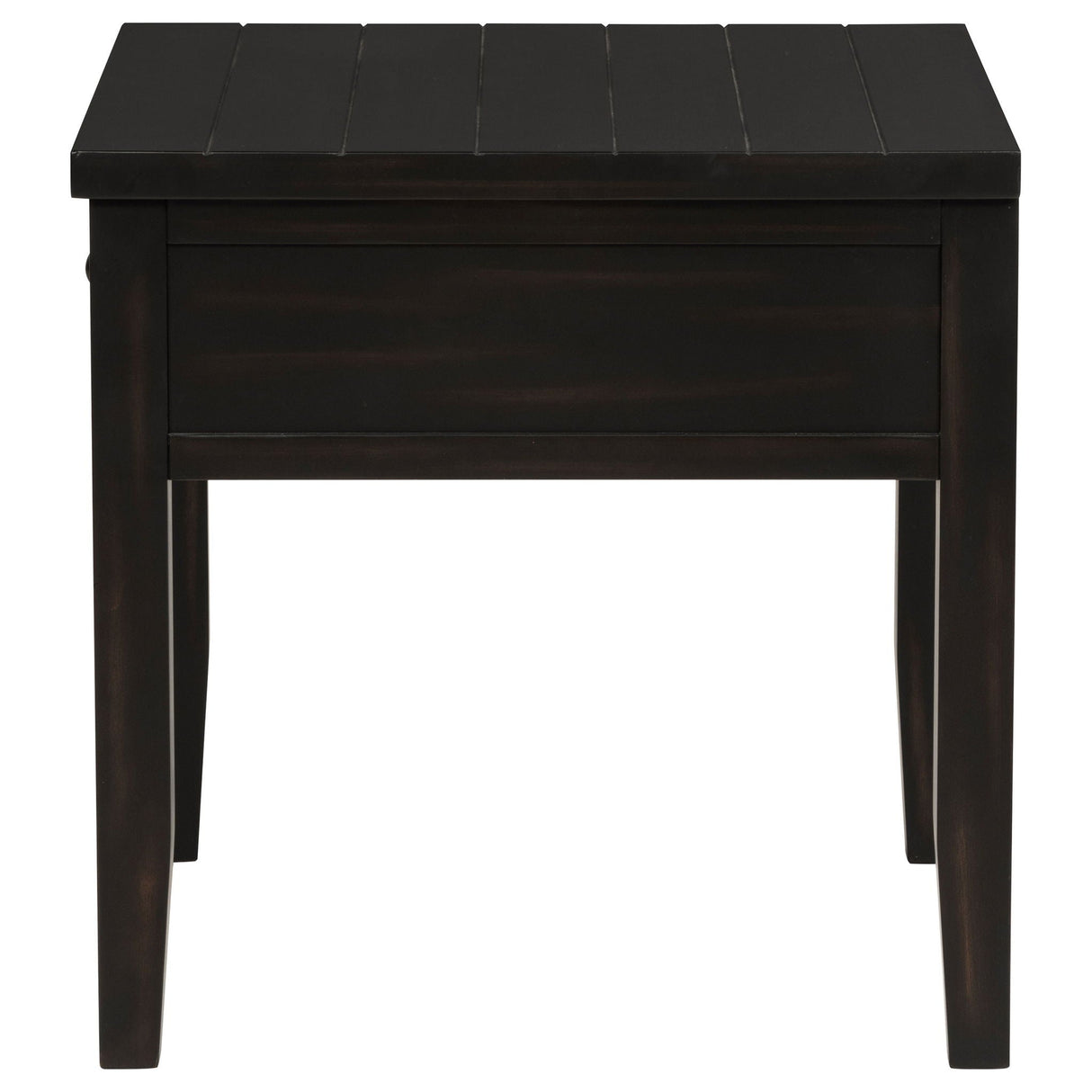 Sutter - 1 Drawer Square End Table - Dark Brown