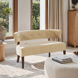 Jared-Roll-Arm-Tufted-Bench-Settee,-Fawn-Brown-Performance-Velvet-Benches