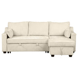 The Lionel Multifunctional Chenille Convertible Sofa Bed - USB and Storage