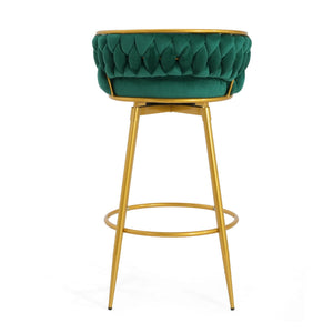 Modern Low Back Upholstered Counter Height Bar Stools (Set of 2)