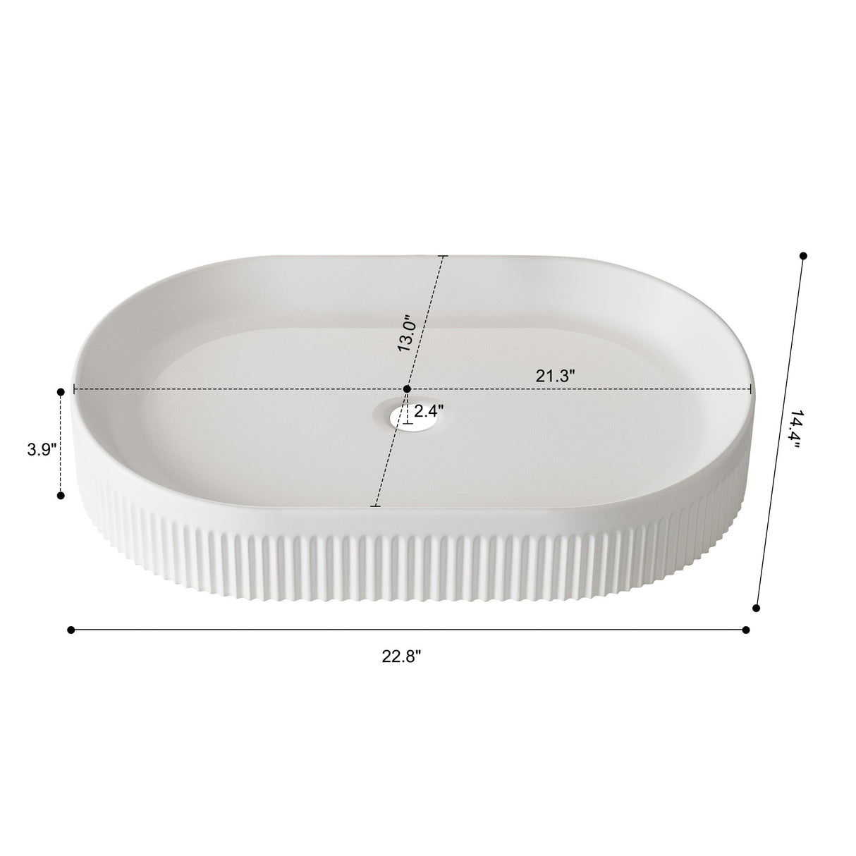 22.8-In Vessel Bathroom Vanity