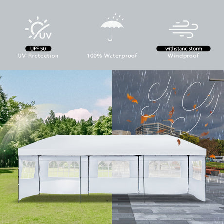 10x30 pop up canopy tent with sidewalls, heavy duty wheeled bag
