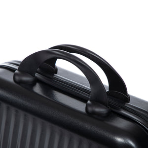 ABS Spinner Wheel Luggage Set with Cosmetic Case - Black