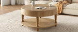 Coffee Table with Dual Storage for Living Room31.5' Modern Round Coffee Table with Storage and Hidden CompartmentAdjustable Leveling FeetEasy Assembly(Natrual Wood)