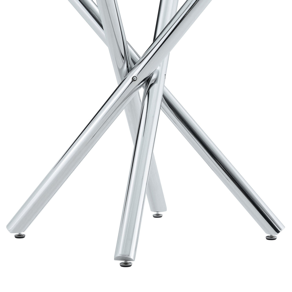 Modern Electroplated Metal Leg Bar Table with Tempered Glass Top