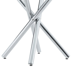 Modern Electroplated Metal Leg Bar Table with Tempered Glass Top