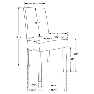 Upholstered Dining Chair Soft Padded Seat And Flared Back Design (Set of 2) - Gray