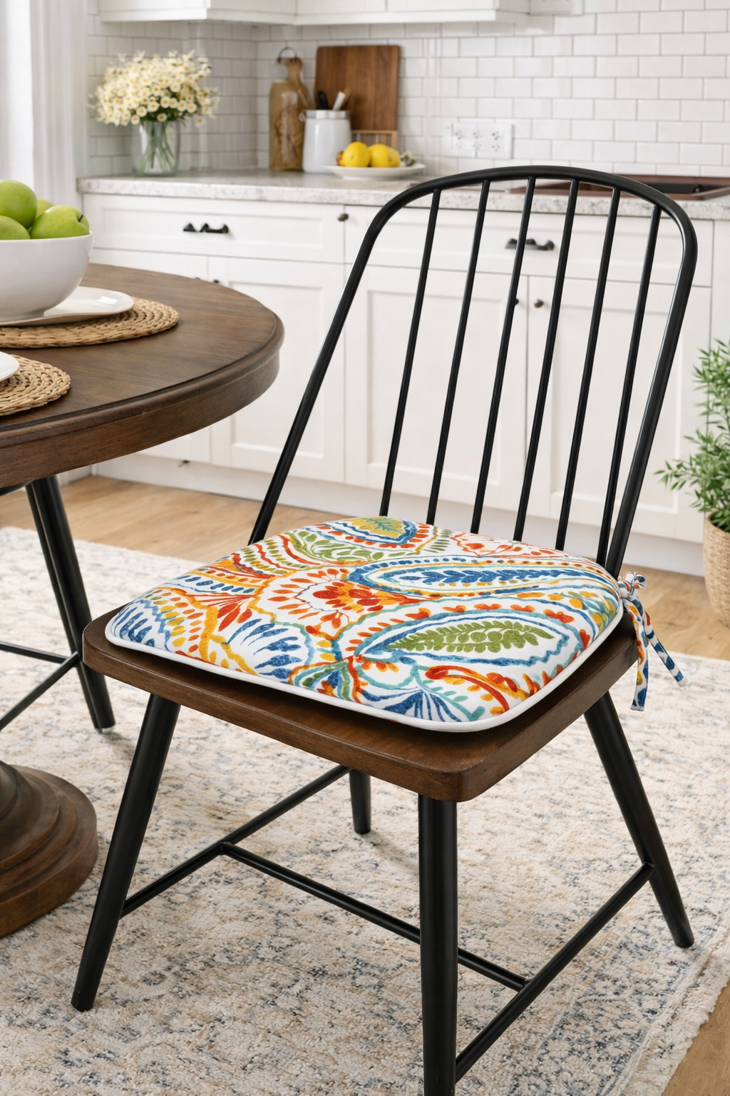 Outdoor Patio Chair Cushions, Water-Repellent U-Shape Thick Foam Seat Cushions (Set of 4)
