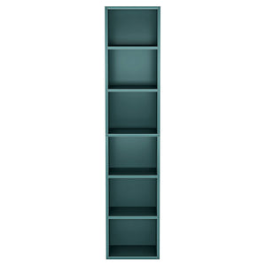 6 Tier Narrow Corner Cube Bookcase Storage, Freestanding Shelf With Open Cubes For Living Room