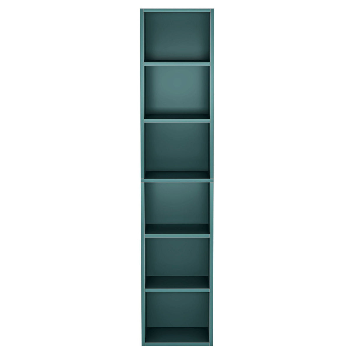 6 Tier Narrow Corner Cube Bookcase with Open Cubes - Light Blue or Dark Brown