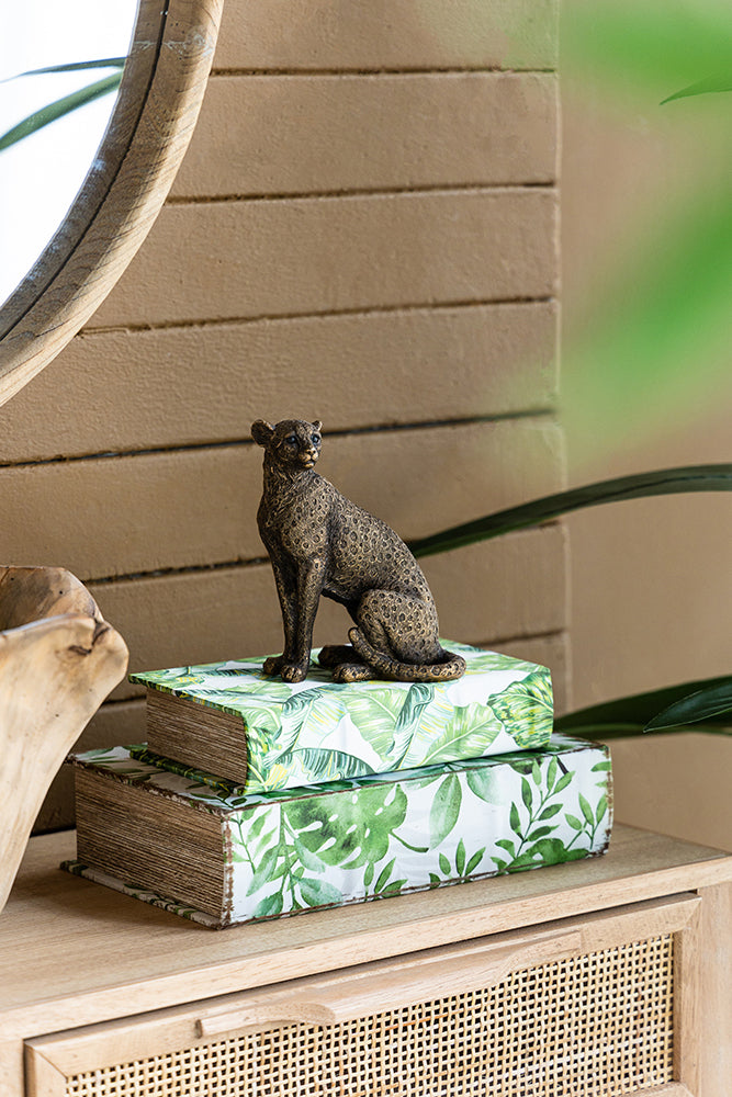 Copper Panther Animal Statue Decor