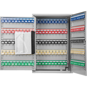 Adjustable Key Cabinet with Lock - Multiple Sizes, Gray or Black