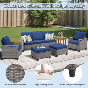 69.7" Wide Outdoor Wicker Patio Sofa
