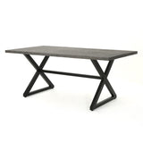 Rolando outdoor aluminum dining table with steel frame, grey / black