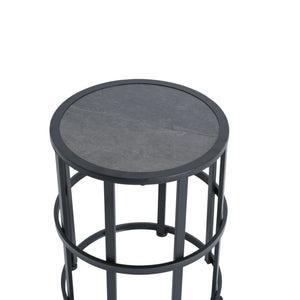 Ceramic Tile Side Table with Powder Coated Iron Frame