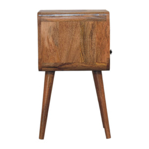 Solid Wood Mini Oak-ish Curve Nightstand, 1-Drawer, 1 Open-Slot
