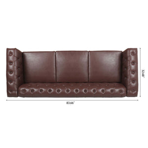 Traditional Square Arm Removable Cushion 3 Seater Sofa