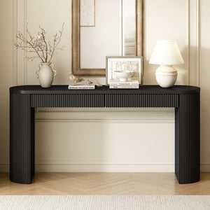 U_STYLE 58.3" Entryway Table with Large Top and Dual Drawers