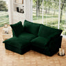 Slipcovered Sectional 2 Seater Sofa Couch with Convertible Ottoman