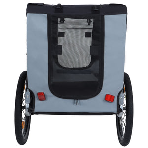 Large Folding Bike Trailer for Dogs with Mesh Ventilation - Gray