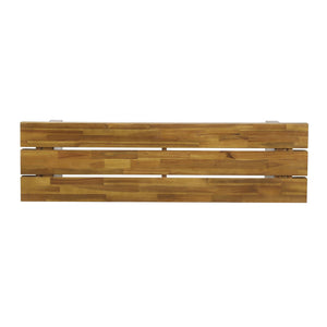 Nahanni - Rustic Acacia Wood Bench With Slat Design - Natural