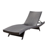 Mysticism Outdoor Chaise Lounge With Adjustable Backrest And Foldable Legs - Brown Multi