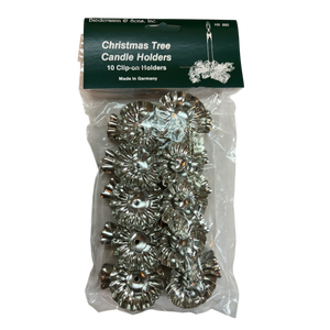 Silver Clip-on Candle Holders - Set of 10