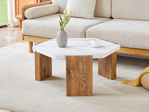 31-Inch Modern-Style Hexagonal Coffee Table